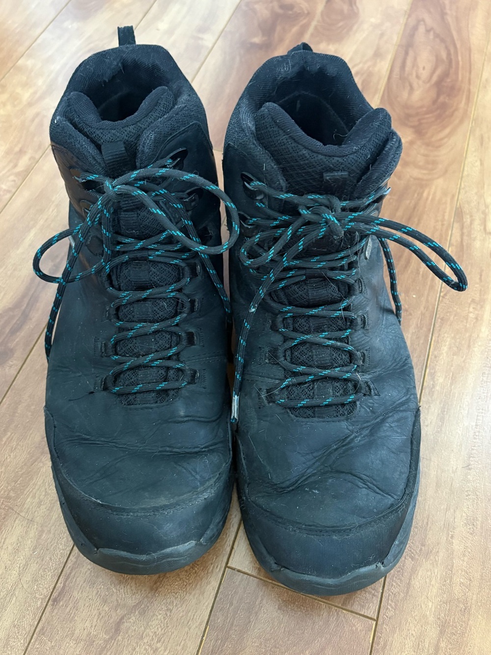 Merrell Men's Black Hiking Boots with Teal-Accented Laces
